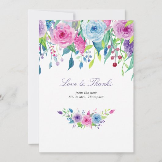 Ultra Violette Bloemige Dankkaart Bedankkaart (Voorkant)