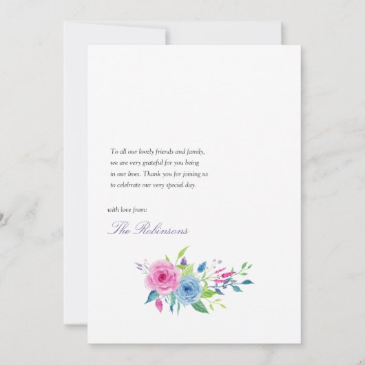 Ultra Violette Bloemige Dankkaart Bedankkaart (Achterkant)