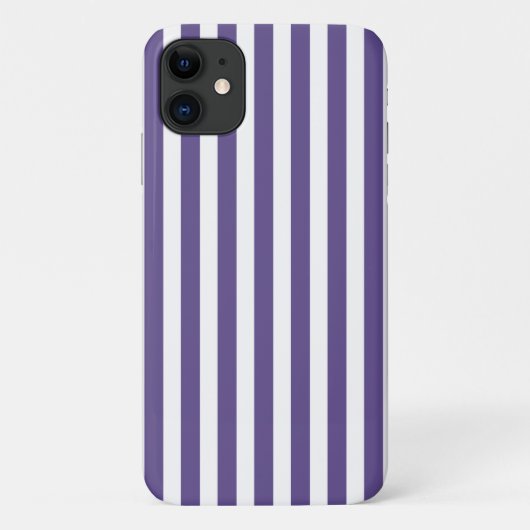 Ultra violette en witte candy strepen Case-Mate iPhone case (Achterkant)