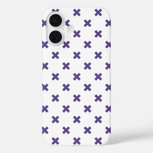 Ultra violette kruissteken op wit Case-Mate iPhone case (Achterkant)