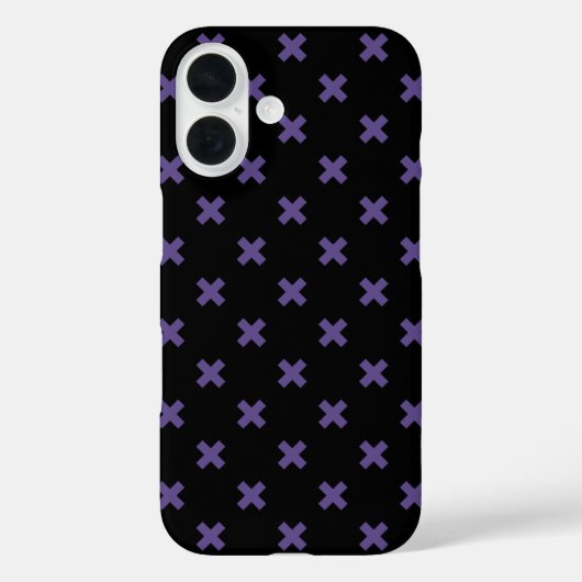 Ultra violette kruissteken op zwart Case-Mate iPhone case (Achterkant)