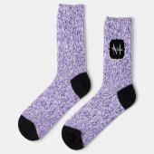 Ultra violette licht paarse glitter glans Monogram Sokken (Links)