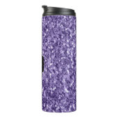 Ultra violette paarse glitters glans Monogram Thermosbeker (Geroteerd rechts)