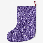 Ultra violette paarse glitters glanzen Monogram Kleine Kerstsok (Achterkant)