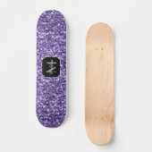 Ultra violette paarse glitters glanzen Monogram Persoonlijk Skateboard (Voorkant)