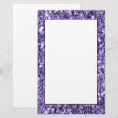 Ultra violette paarse glitters glinsteren briefpapier (Voorkant / Achterkant)