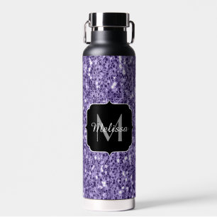Ultra violette paarse glitters glinsterend Monogra Waterfles