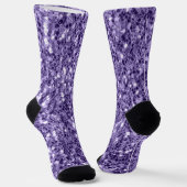 Ultra violette paarse glittersparkel Monogram Sokken (Gebogen)