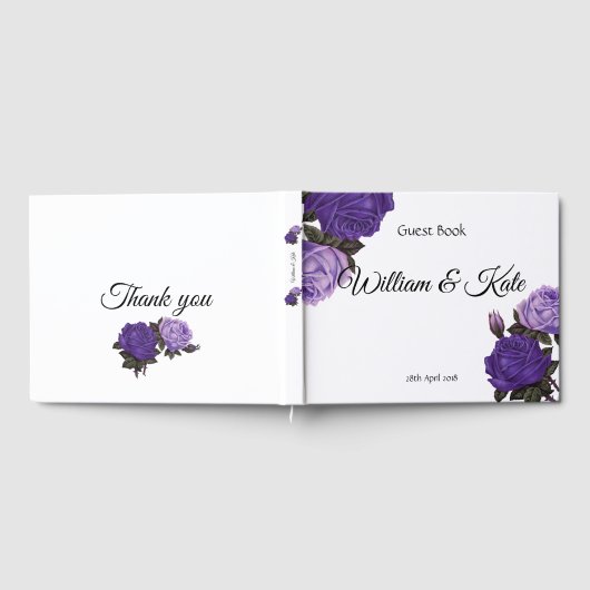 Ultra violette Rozen bruiloft Gastenboek (Volledig)