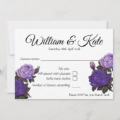 Ultra violette rozen dubbelzijdige Trouw-RSVP Kaart (Achterkant)