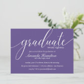 Ultra violette typografie Afstudeer Uitnodiging (Staand voorkant)