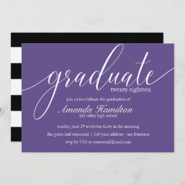 Ultra violette typografie Afstuderen Invitation Kaart