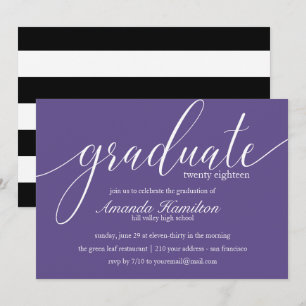 Ultra violette typografie Afstuderen Invitation Kaart