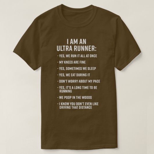 Ultraactief spoor ik ben een ultra-Runner T-shirt (Design voorkant)
