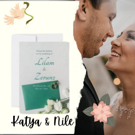 Ultradik Zilveren Trouwuitnodiging van Papier Kaart