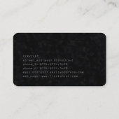 Ultradonker, modern, futuristisch, zwart visitekaartje (Achterkant)