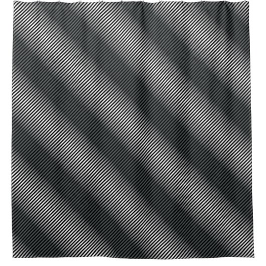 Ultradunne gradatielijnen in zwart en wit douchegordijn (Voorkant)