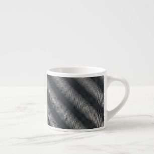 Ultradunne Zwarte en Witte Gradiëntlijnen Espresso Kop