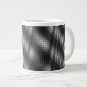 Ultradunne Zwarte en Witte Gradiëntlijnen Grote Koffiekop