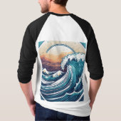 Ultragedetailleerde, minimalistische Ocean Wave Lo T-shirt (Achterkant)