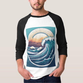 Ultragedetailleerde, minimalistische Ocean Wave Lo T-shirt