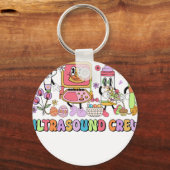 ultrageluid bemanning, retro, vintage sleutelhanger (Voorkant)
