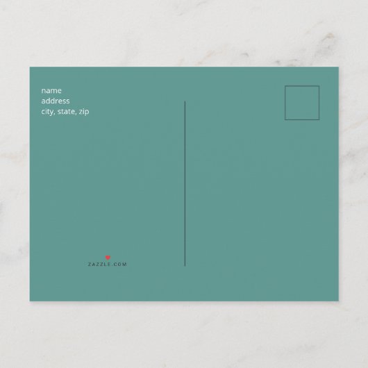 Ultrageluid Blauwgroen Baby shower Uitnodiging Briefkaart (Achterkant)