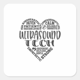 Ultrageluidtechnologie, Sonographer, UT-leven Vierkante Sticker