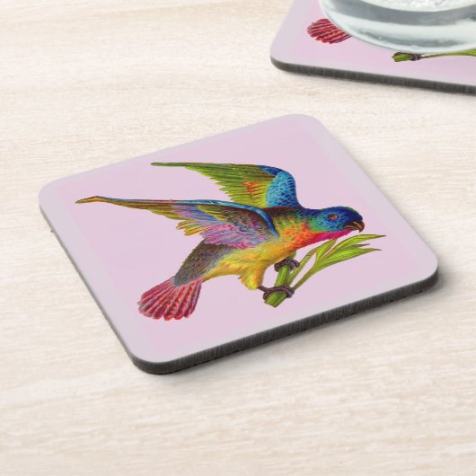 ultrakleurige Victoriaans vogelfoto Bier Onderzetter (Linkerzijde)