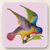 ultrakleurige Victoriaans vogelfoto Bier Onderzetter (Voorkant)