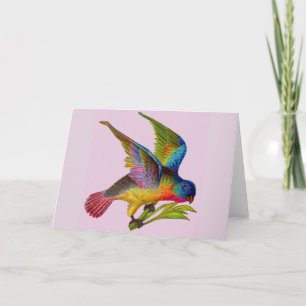 ultrakleurige Victoriaans vogelfoto Kaart