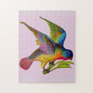 ultrakleurige Victoriaans vogelfoto Legpuzzel