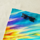 Ultrakleurige zonnegolven en palmbomen strandlaken (In situ)