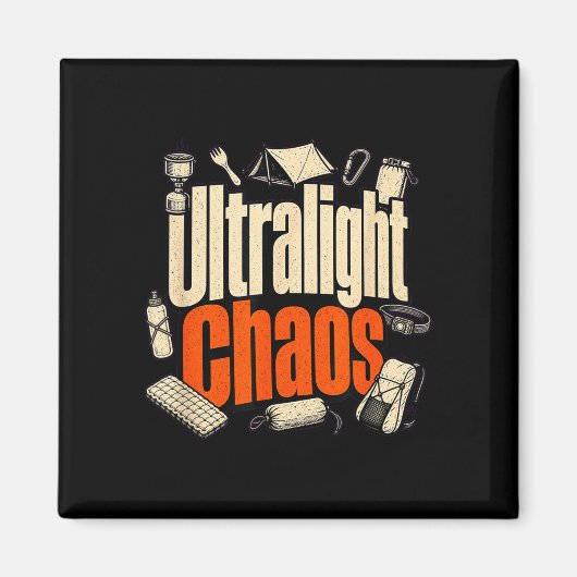 Ultralicht chaos wandelen grappige backpacker magneet (Voorkant)