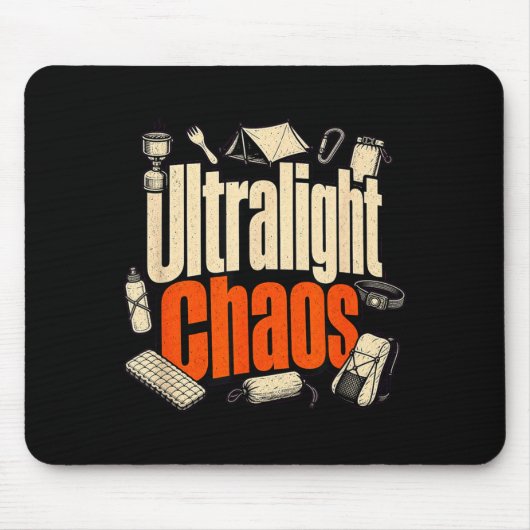 Ultralight chaos wandelen grappige backpacker muismat (Voorkant)