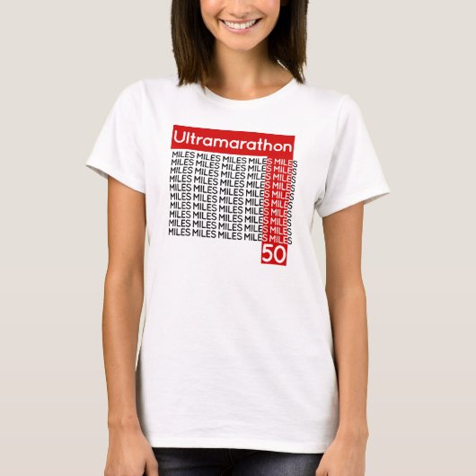 ULTRAMARATHON 50 mijl | glimlachen T-shirt (Voorkant)