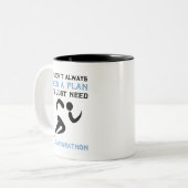UltraMarathon joggers Ultra Marathoner Hiking  Tweekleurige Koffiemok (Voorkant links)