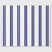 Ultramarien blauw en grijs gestreept omslagpapier cadeaupapier (Vlak)