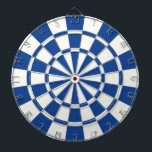 Ultramarien blauw en wit dartbord<br><div class="desc">Ultramarineblauw en wit kunstbord</div>