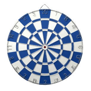 Ultramarien blauw en wit dartbord