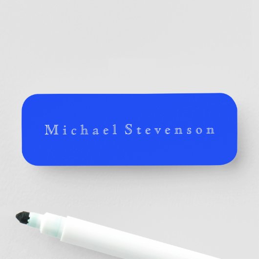Ultramarijn Blauw Elegant Moderne Zaken Naamplaatje (In situ)
