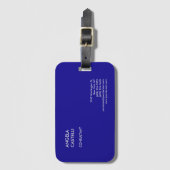 Ultramarijn Blauw Trendy Moderne Minimalistische V Bagagelabel (Voorkant (verticaal))