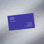 Ultramarijn Blauw Trendy Moderne Minimalistische V Magnetisch Visitekaartje (Voorbeeld)