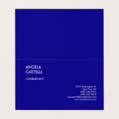 Ultramarijn Blauw Trendy Moderne Minimalistische V Visitekaartje (Buitenkant ongevouwen)