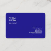 Ultramarijn Blauw Trendy Moderne Minimalistische V Visitekaartje (Voorkant)