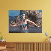 Ultramarijn Zeemeermin Canvas Afdruk (Insitu (Woonkamer))