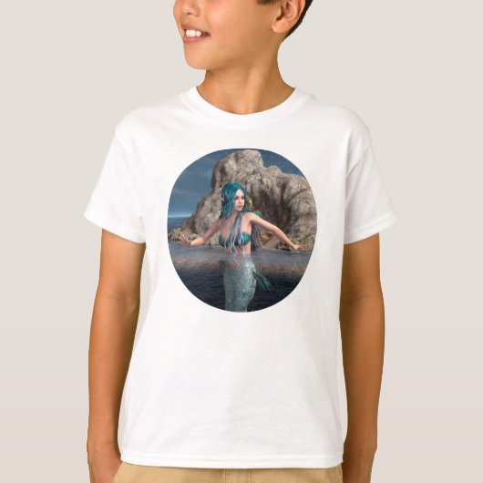 Ultramarijn Zeemeermin T-shirt (Voorkant)