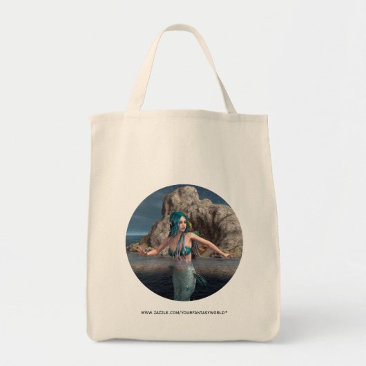 Ultramarijne Zeemeermin Tote Bag (Voorkant)