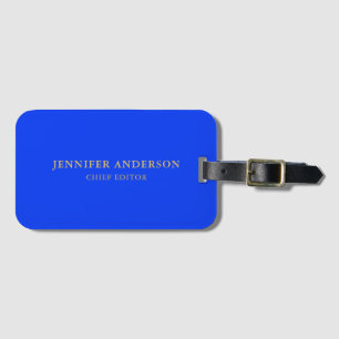 Ultramarine Blauw Goud Professionele Moderne Eenvo Bagagelabel