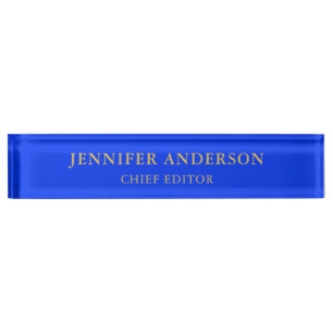 Ultramarine Blauw Goud Professionele Moderne Eenvo Naambordje